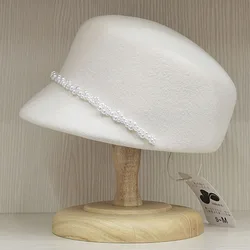 Women's Winter Cap Pearl Band Newsboy Cap Sailor Hat Cabbie Baker Boy Peaked Beret Cap