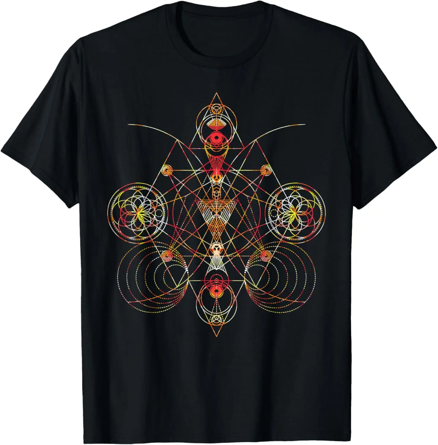 Geometric Shapes Circle Angles Pattern - Sacred Geometry T-Shirt Mens Fashion Personalized T-shirt  Funny Shirt