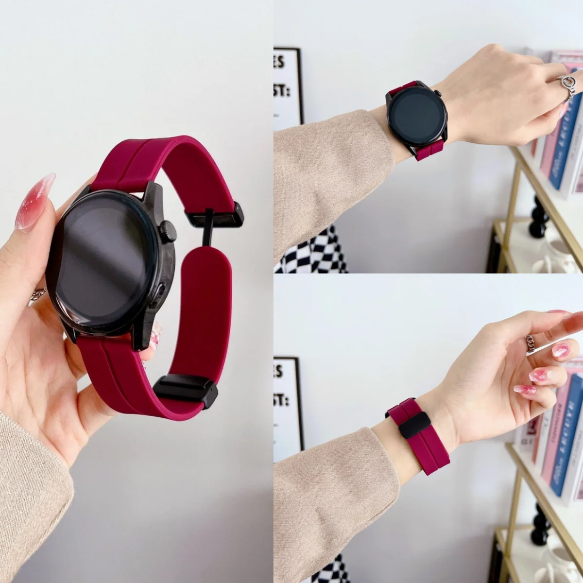 20mm 22mm Magnetic Buckle Silicone Strap for Samsung Galaxy Watch 7 6 5 4 40 44mm 47mm 45mm Sport Loop Band Bracelet Wristband