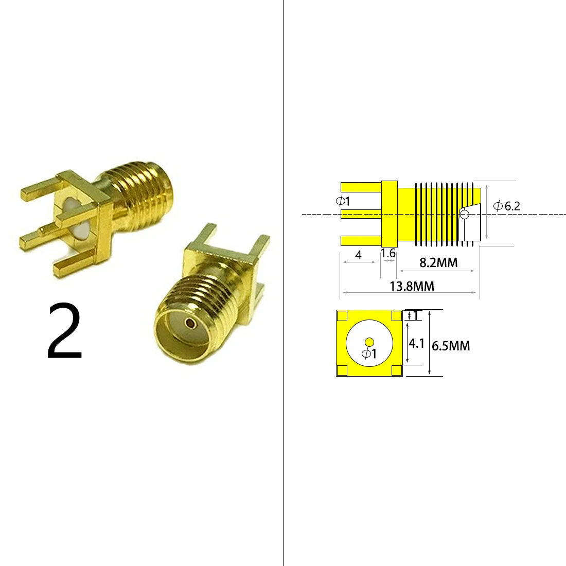 1PC SMA Male/ Female Jack RF Connector PCB Mount Solder Post Wire Terminal Adapter Goldplated Straight Right Angle Wholesale