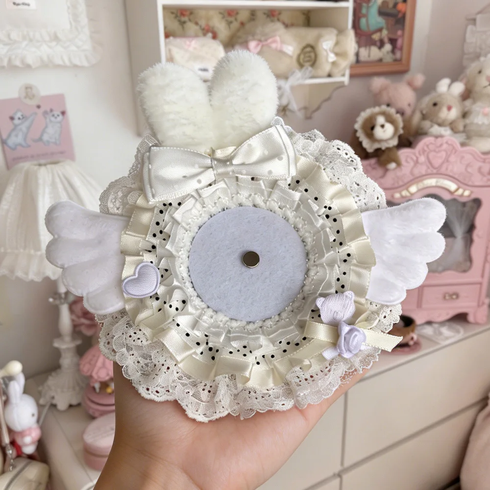 Anime Wing Shape Badge Stand for Ita Bag Gorgeous Multifunctional Brooch Pin Display Holder Lace Polk Dot Kawaii Badge Holder