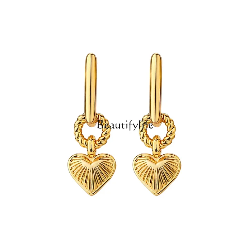 

Love earrings women's light luxury niche 2024 autumn and winter new exquisite high-end earrings