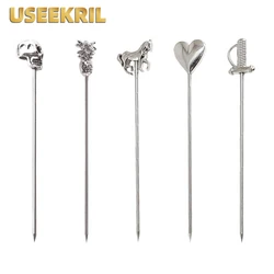 5-10Pcs Creative Stainless Steel Cocktail Picks Martini Picks Juice Decoration Picks Bar Bartending Tools Kitchen Accessories
