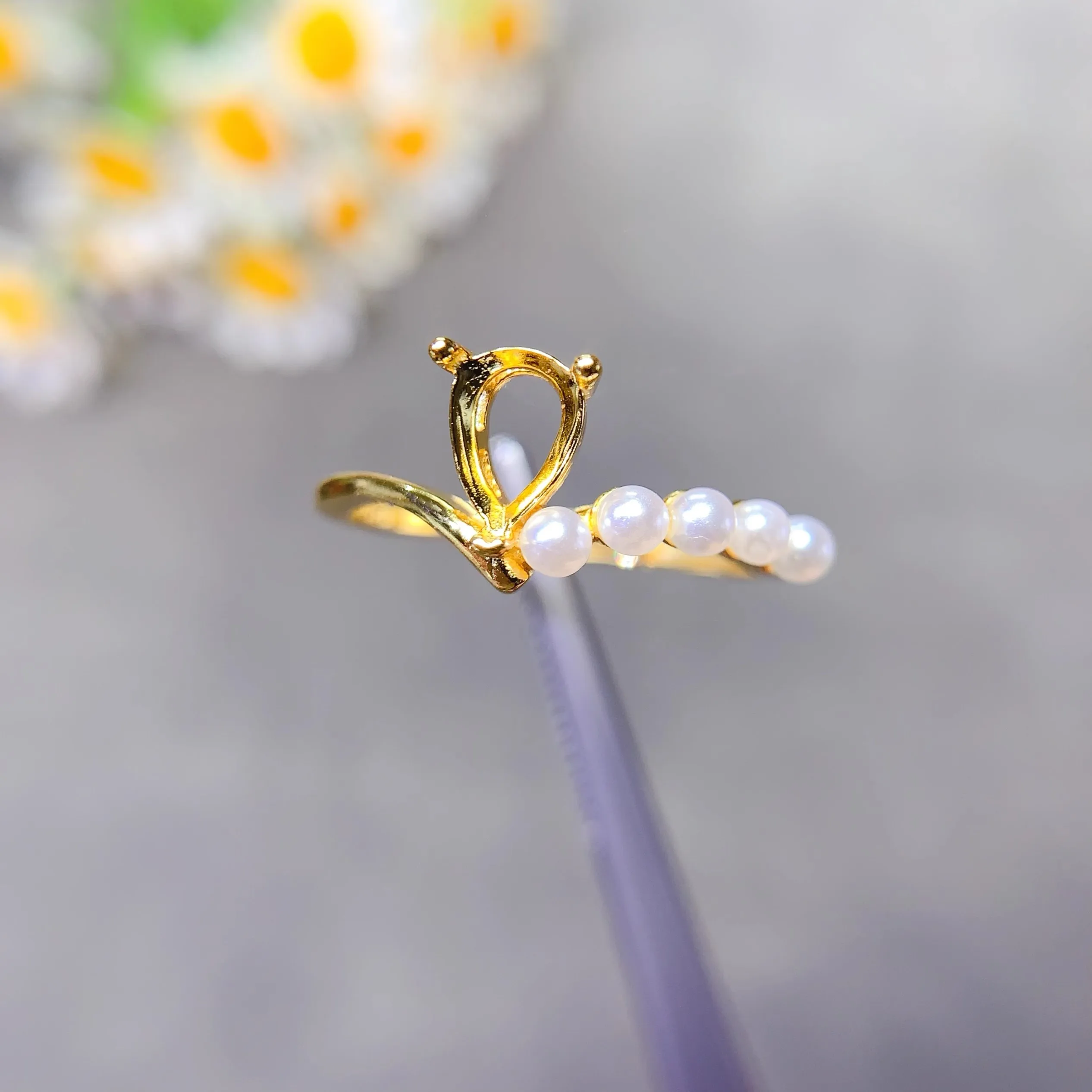 L 5*7mm Waterdrop Shaped Stone Settings S925 Sterling Silver DIY Ring Fine Weddings Design Light Charm Luxury Zircon for Woman