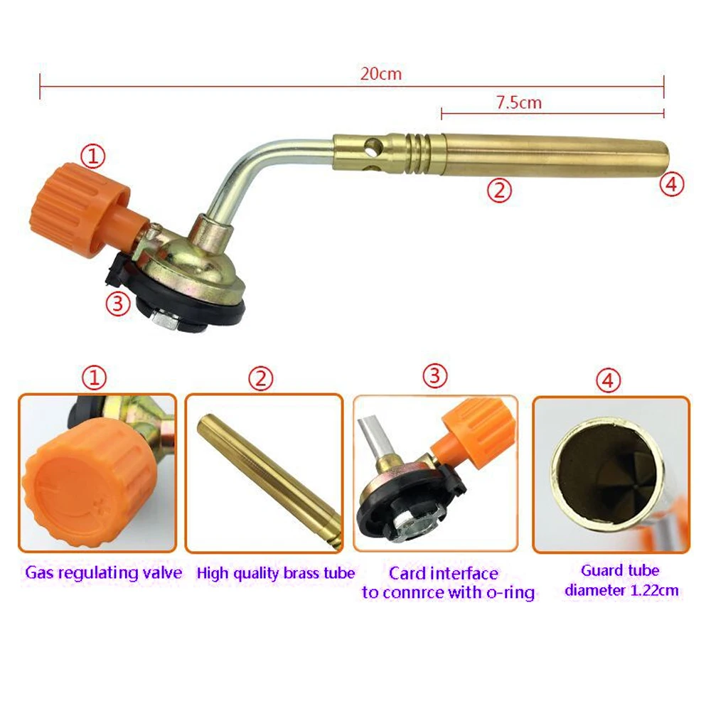 Portable Welding Gas Burner Flame Gas Torch Flame Gun Blowtorch Cooking Soldering Butane Lighter Heating Welding Accessories