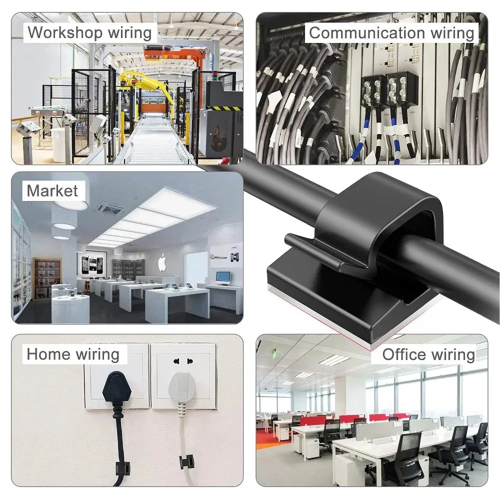 Accessoires de serre-câble de voiture auto-adhésifs, clips de gestion de ligne, câblage, fournitures d'équipement électrique, amélioration de l'habitat