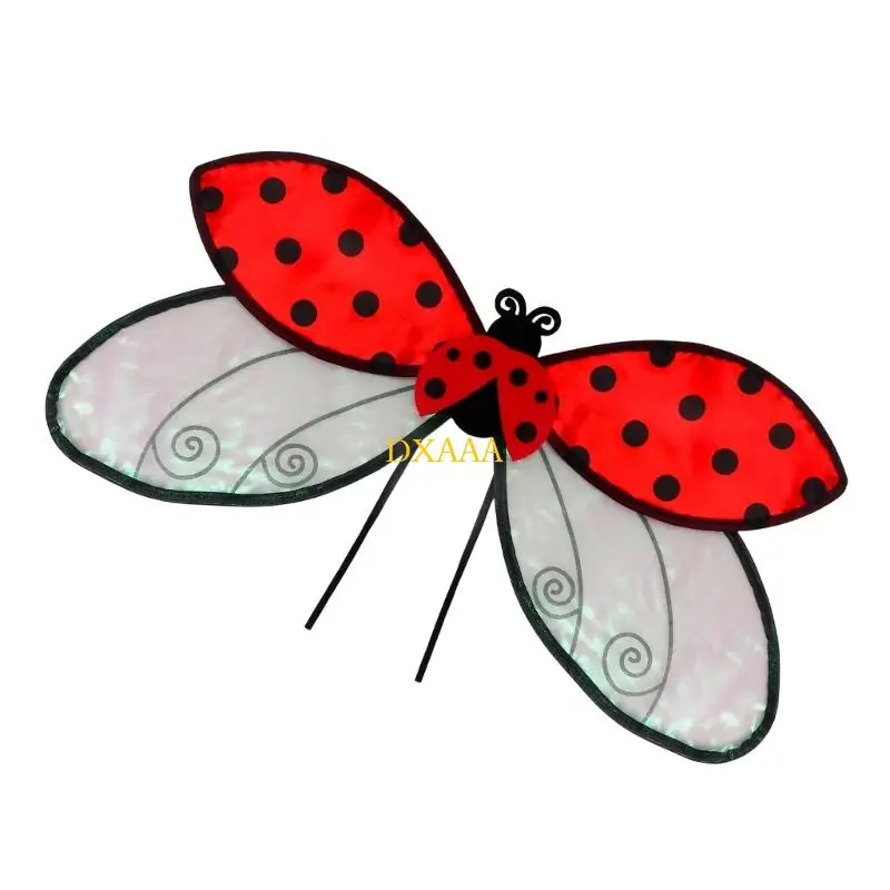 DXAA Kinder Marienkäfer Cosplay Flügel Organza Stoff Konstruktion Realistische Detaillierung Kostüm Zubehör Für Kinder Kinder