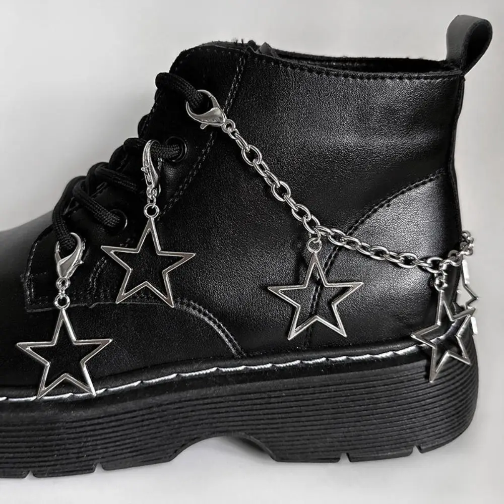 أحذية خفيفة فاخرة أحذية مشبك سحر شرابة فضية التمهيد سلاسل الديكور شخصية أنيقة إكسسوارات أحذية الحفلات #1