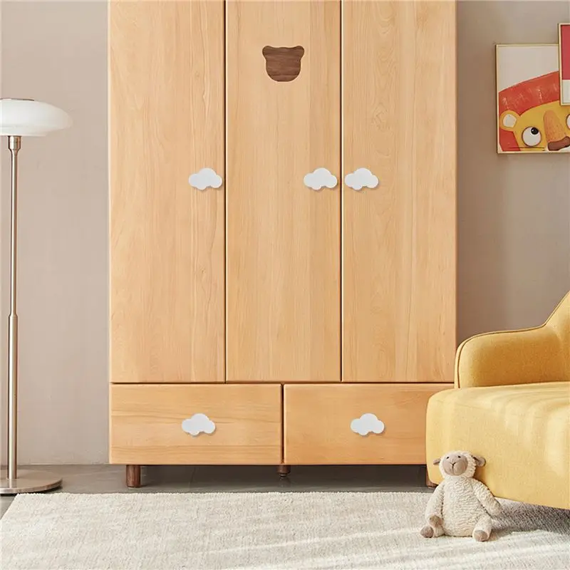 AA81-Knobs For Children's Room, Pack Of 14 Furniture Knobs, Drawer Handles, Decorative Cartoon Cloud Shape Drawer Knobs