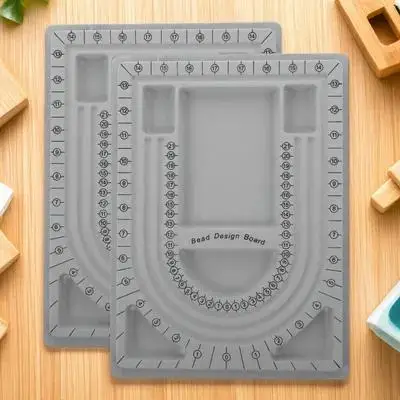

2Pcs Bead Design Boards Necklace Tray Jewelry Making Boards Stable Beading Board DIY Beaded Tray Jewelry Design Accessories