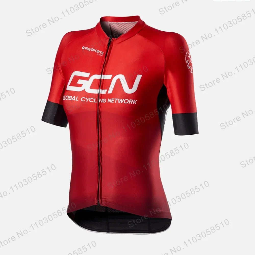 Gcn-Conjunto de Ropa de Ciclismo, Maillot de manga corta transpirable, color rojo, para verano, 2024