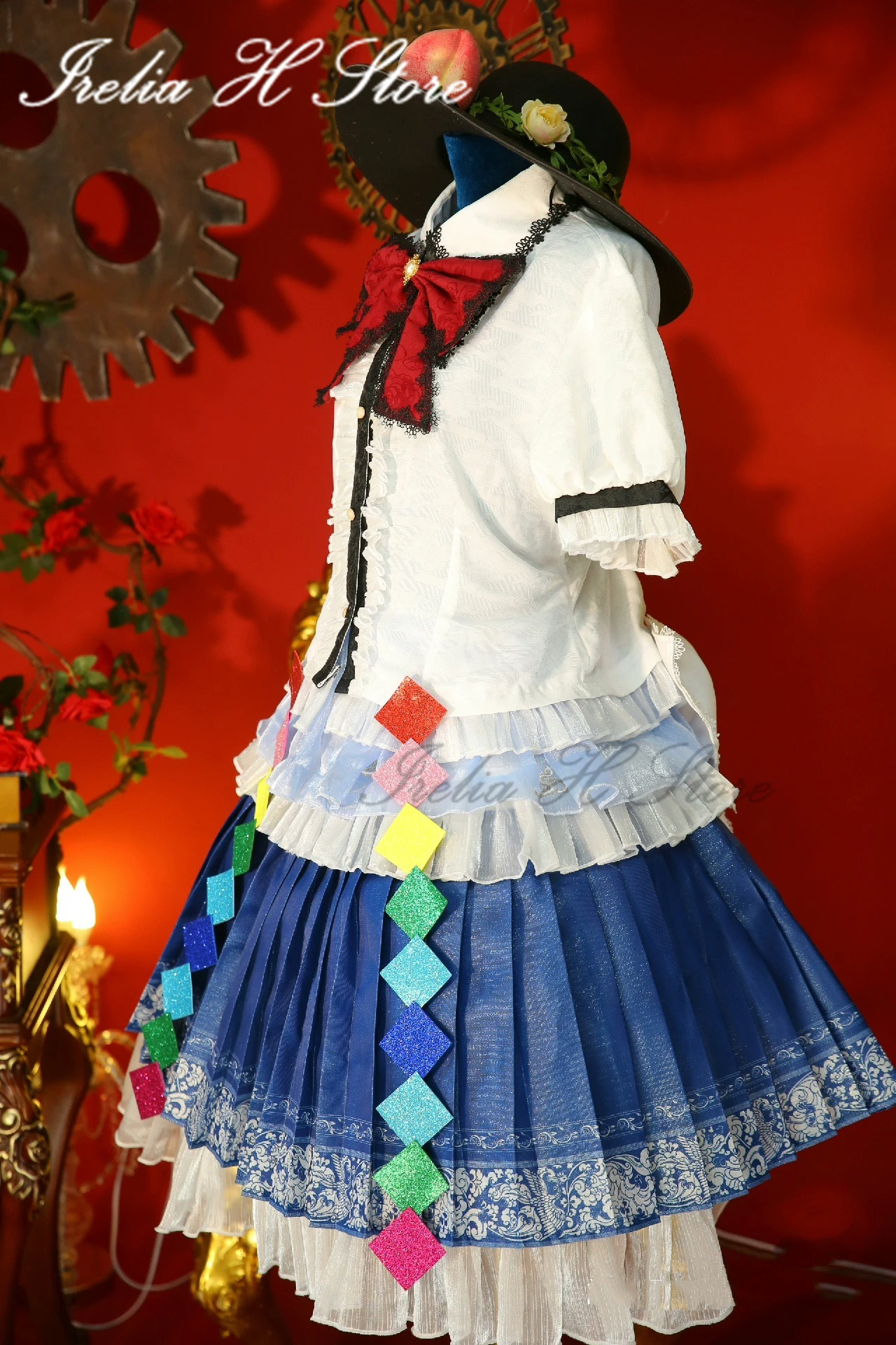 Irelia H Store Custom size Touhou Project Hinanawi Tenshi Cosplay Costume Lovely dress female