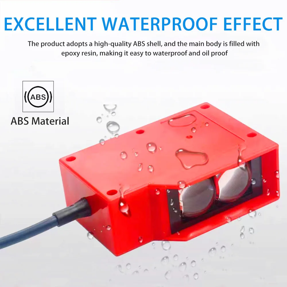 3-15m Waterproof Infrared Diffuse Reflection Feedback Photoelectric Switch Sensor Guardrail Detector Detection Car Washing