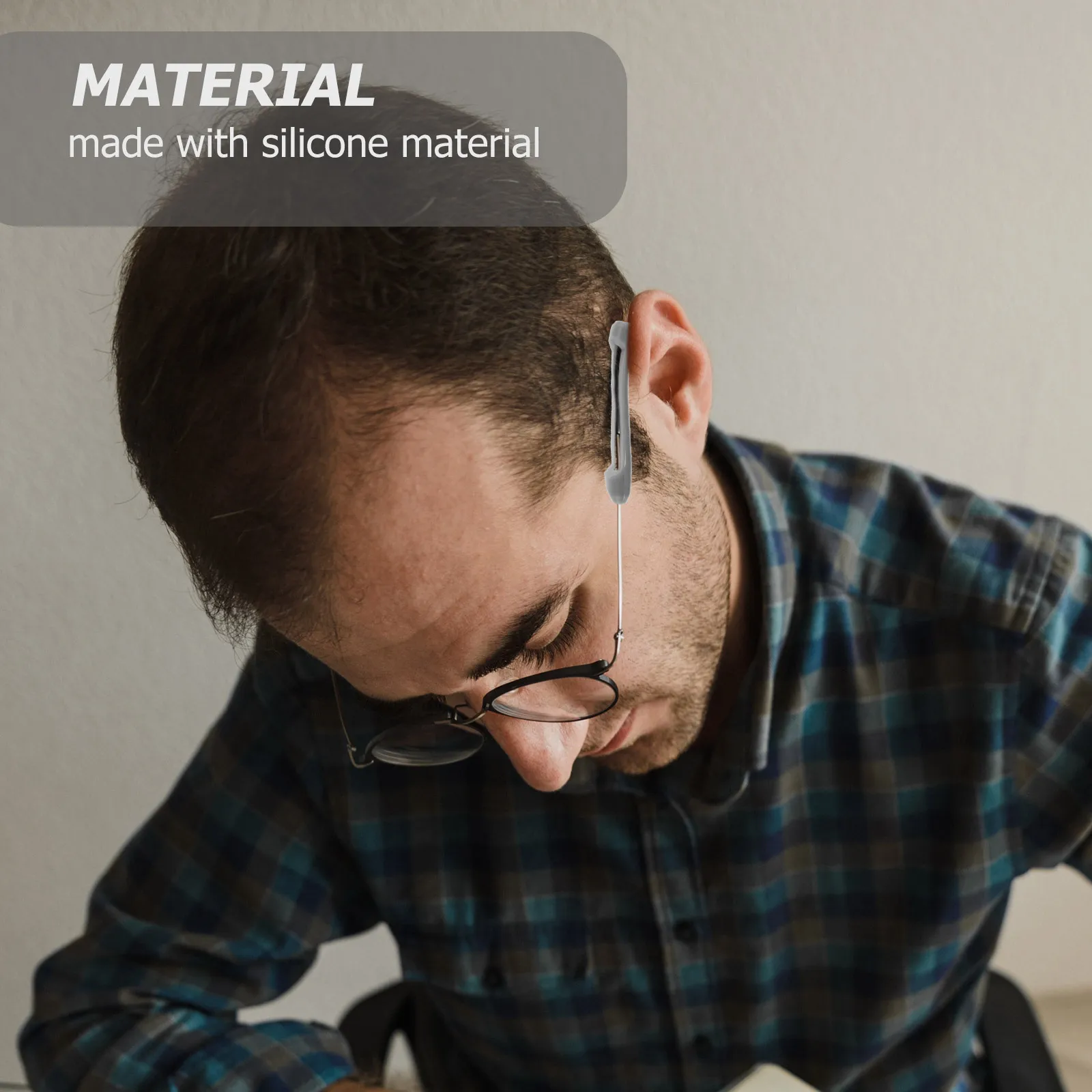 

20Pairs Non-Slip Silicone Eyewear Temple Cover Soft Stretchy Replacement Glasses Leg Sleeve High Temperature Resistant Grey