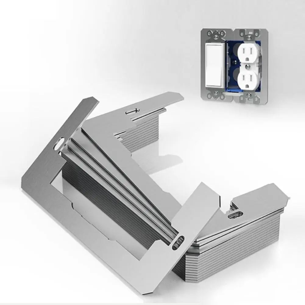 5/10/20 Stück Abstandshalter für Steckdosen, Wandplatten-Abstandshalter, Metall-Nivellierplatten zur bündigenden Montage, zum Fixieren lockerer Steckdosen und Schalter. – Detail 10