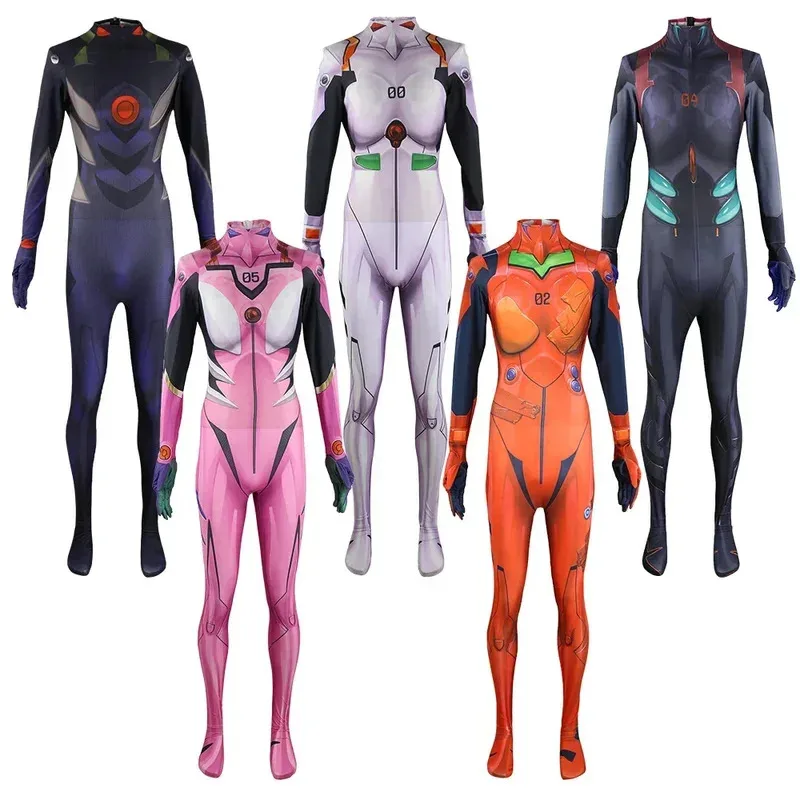 Японское аниме Asuka Langley Soryu Mari Rei Ayanami карнавальный костюм Eva Asuka тестовые комбинезоны Zentai костюм боди на Хэллоуин
