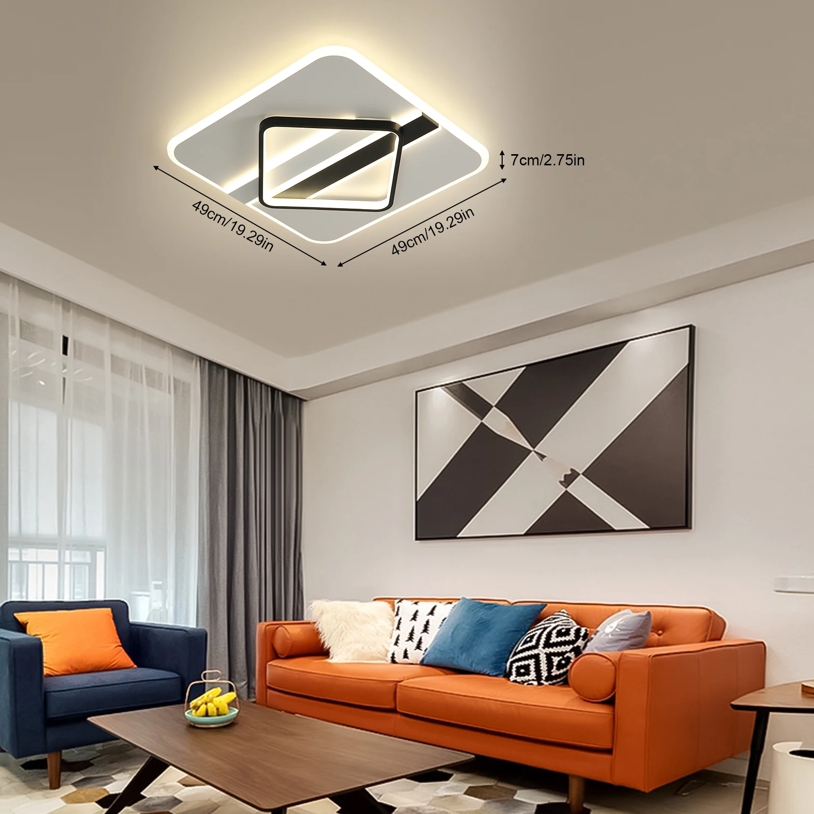 

Modern LED Ceiling Light Flush Mount Ceiling Lamp Chandelier Lighting 3-Color Bright Indoor Lighting Energy Saving