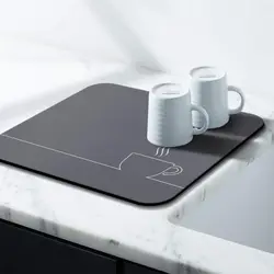 Coffee Bar Mat for Countertop Absorbent Hide Stain Rubber Backed Dish Drying Mats for Kitchen Counter Draining Pad Decor Gift