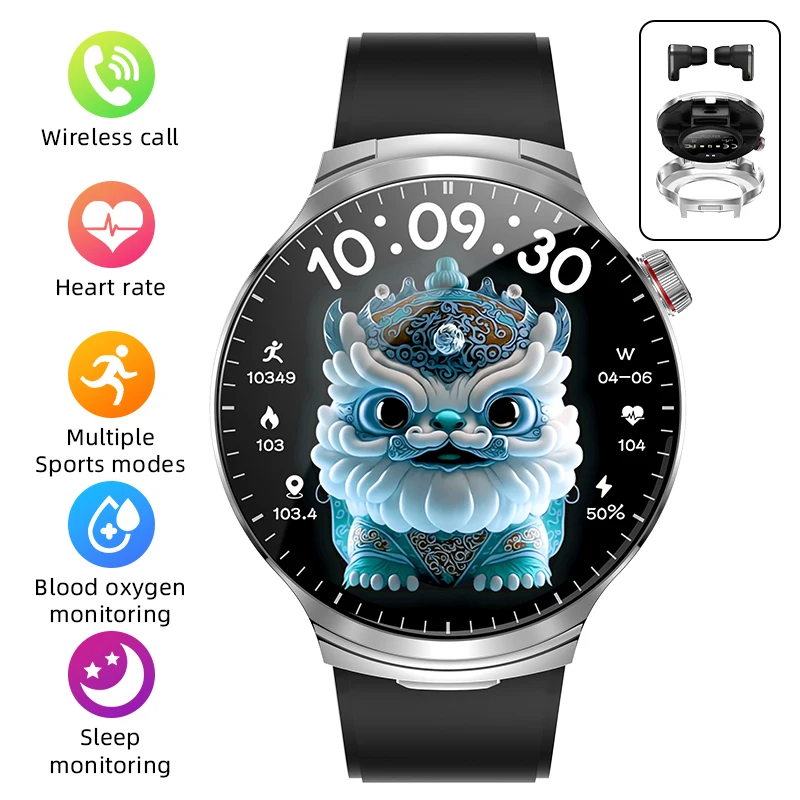 Men's LIGE TWS Smart Watch with Earbuds and Bluetooth Call