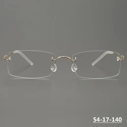 Men Square Screwless Glasses Frame Ultralight Air Titanium Eyeglasses Denmark Designer Women Business Eyewear 2120 Spectacles