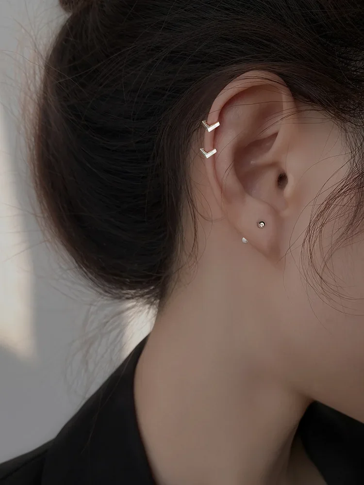 925 Sterling Silver Geometry Earrings Simple Temperament Exquisite Hot Semale Sexy Jewelry Gift