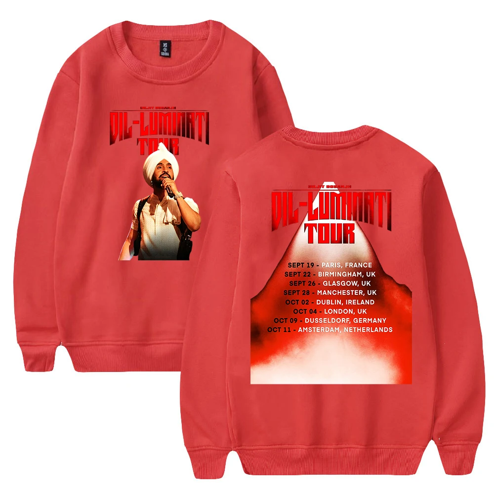 Diljit Dosanjh Dil-Luminati Tour Europe 2024 Merch Crewneck Long Sleeve Streetwear Women Men Sweatshirt Hip Hop Clothes