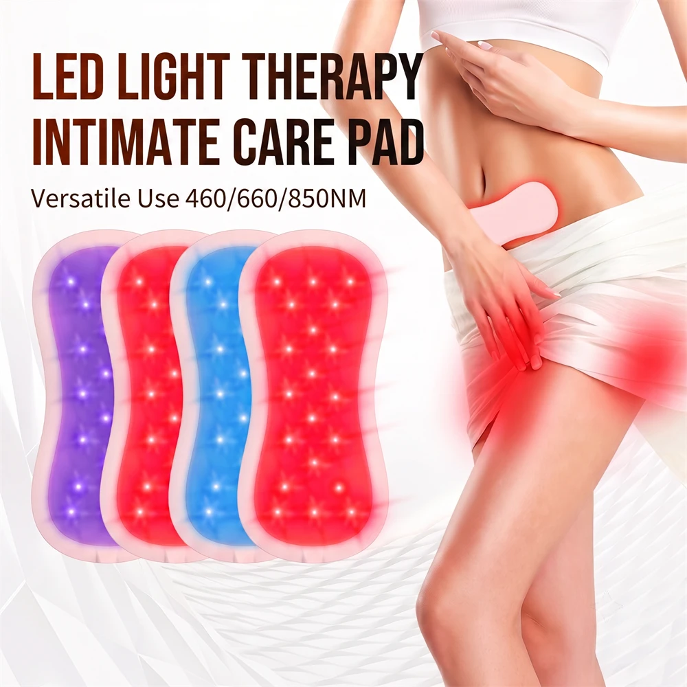Women Intimate Care LED Light Therapy Pad 850nm Infrared 660nm Red 460nm Blue Flexible Silicone Photon Device 2000mAh Timer