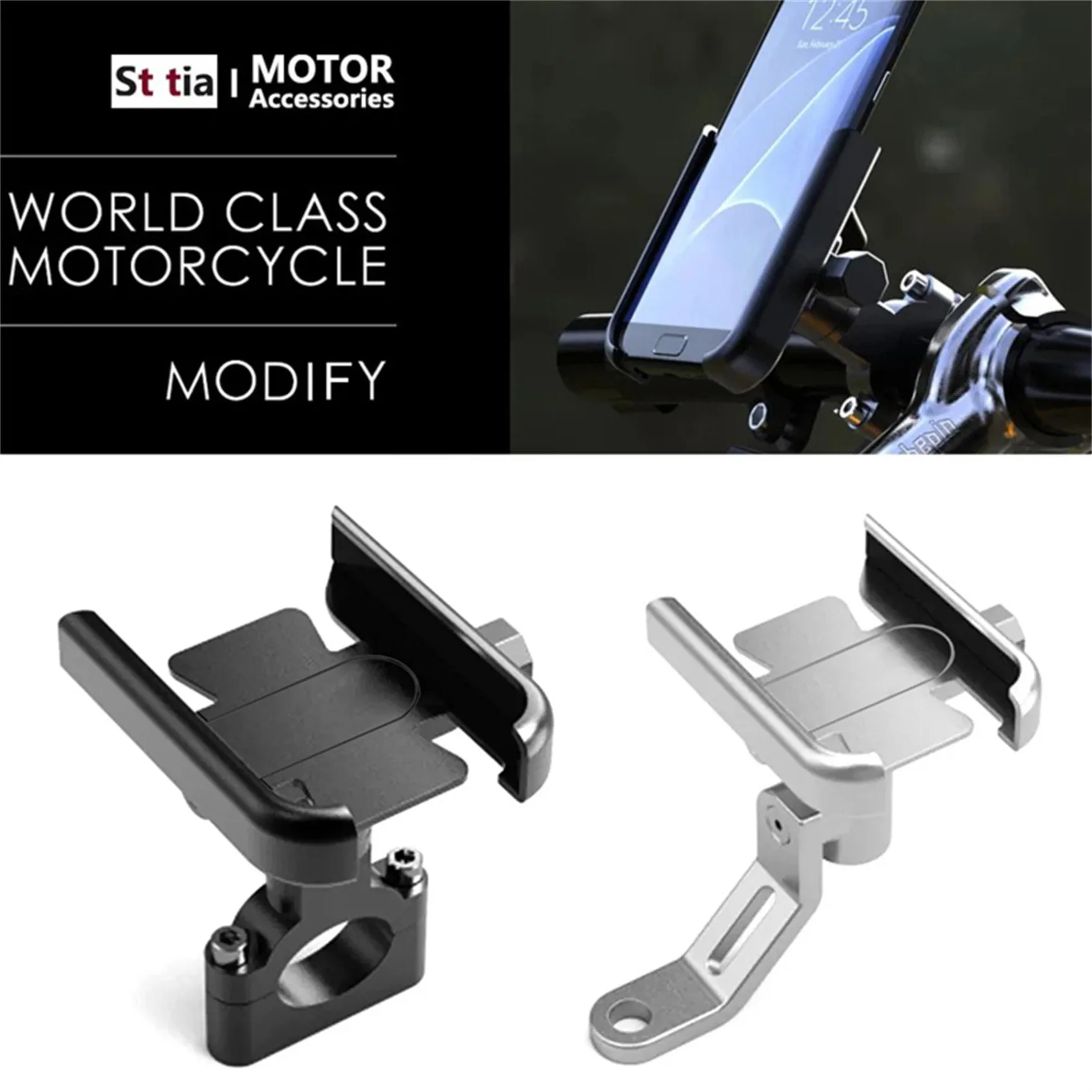 

Motorcycle Bicycle Phone Holder GPS Bracket Cellphone Stand Handlebar Mount Adjustable Bike Phone Holder Non-slip Cycling Bracke