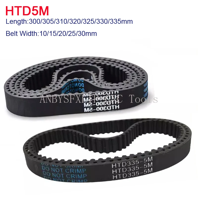 

Closed Loop Timing Belt HTD5M-300/305/310/320/325/330/335mm Rubber Timing Pulley Belt 5M Synchronous Belt Width 10/15/20/25/30mm