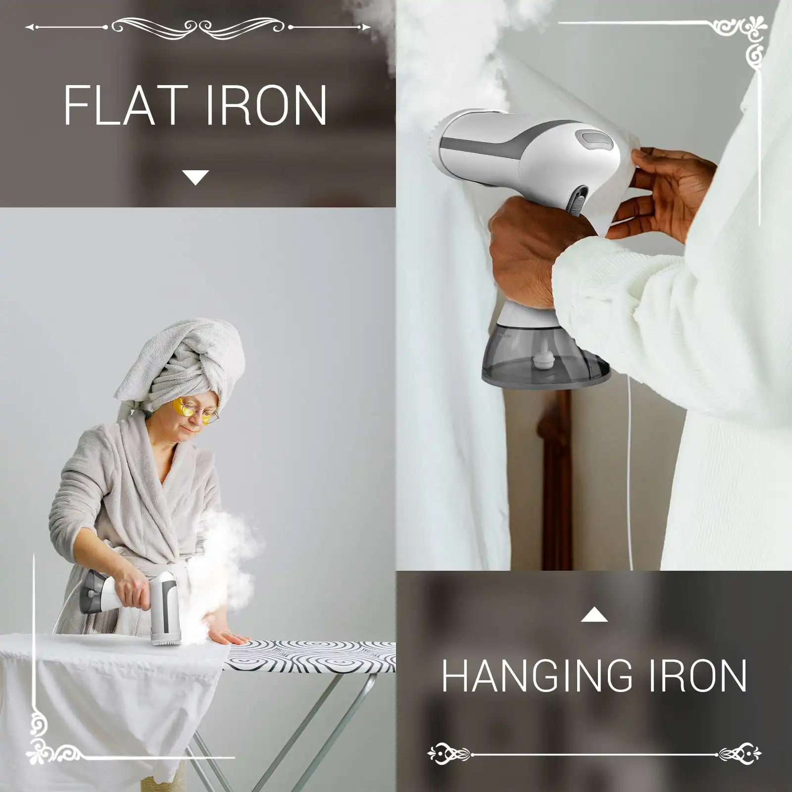 1100W Garment Steamer Handheld Steam Hanging Iron Touch Screen Control 30 Seconds Fast Preheat 300ml Portable Home Small Fabric Clothes Steamer