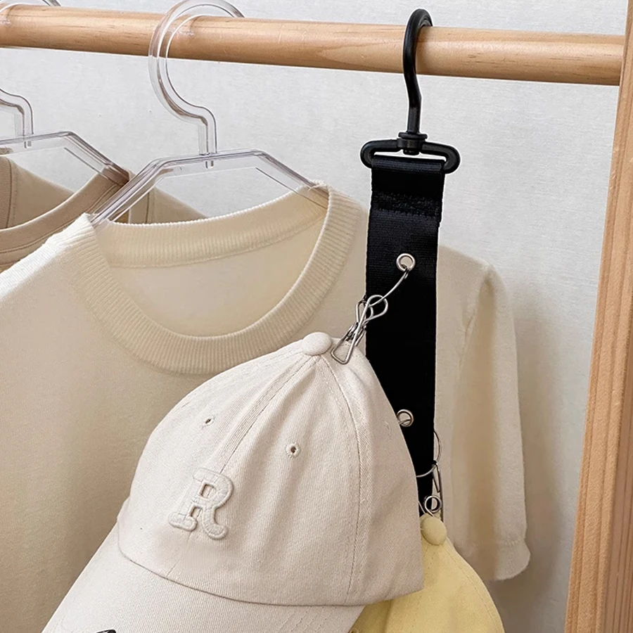 8-Clips Wall Hat Organizer Drying Rack Wardrobe Hanger Baseball Cap Duck Tongue Cap Holder Dolls Toys Hanging Organizer Rack - Image 5