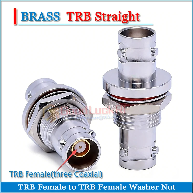 

TRB Female to TRB Female Washer Nut three Coaxial jaw BNC Female Copper Straight 50ohm TRB-KKY RF Connector Adapters