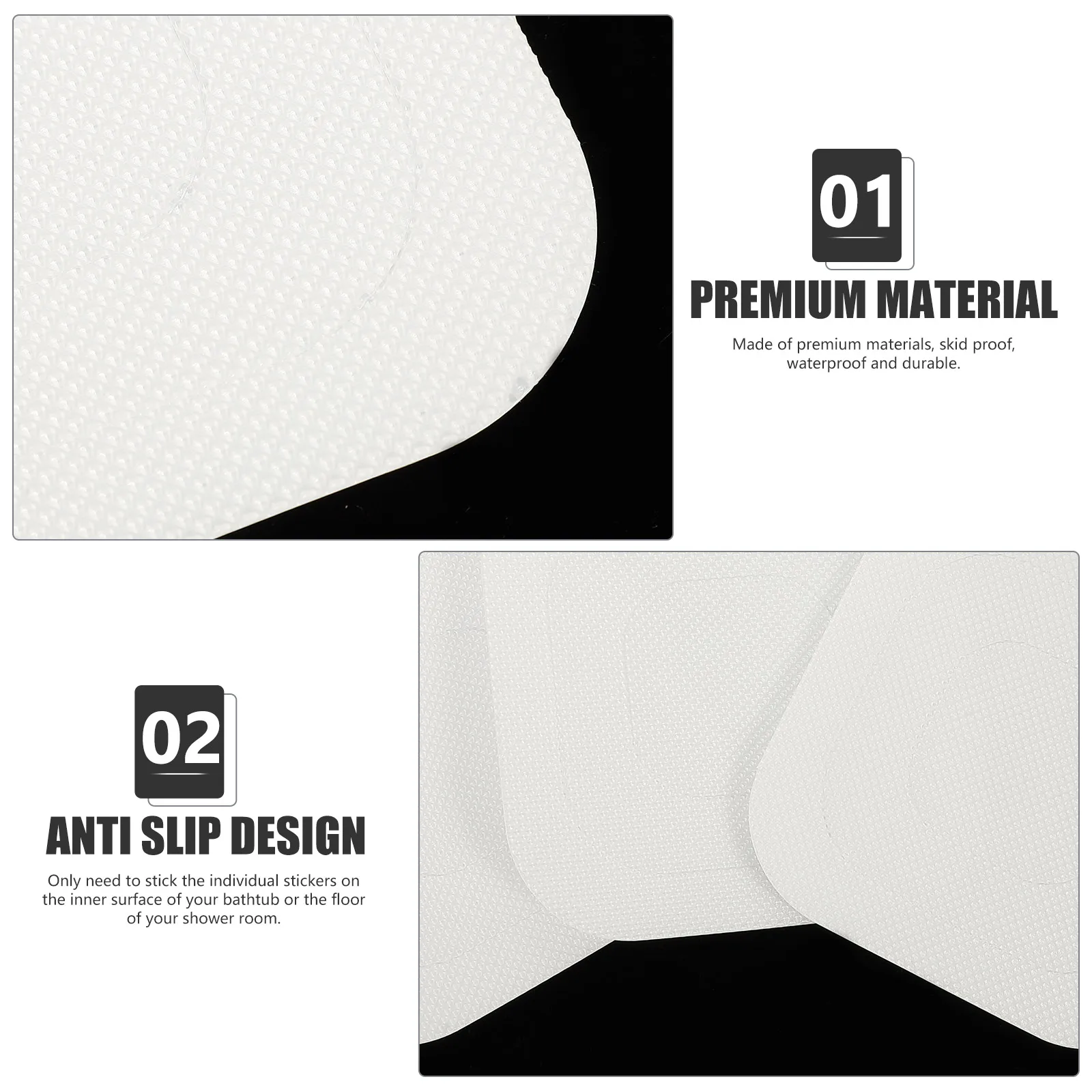 

24 Pcs Bathroom Anti-slip Stickers Bathtub Grip Tape Household Safety Transparent Child