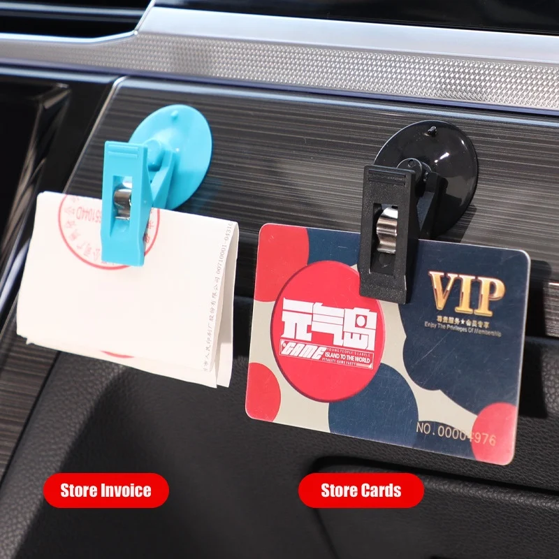 2 PCS Window Suction Cup Clips with Removable Mounting Bracket Curtain Clips Suction Cup Plastic Ticket Holder Car Accessory