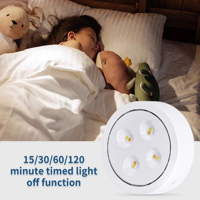 Cabinet Decoration Led Light Remote Control Night Light Ice Hockey Lamp Battery Powered Kitchen Undertable Lighting 3-tone Light