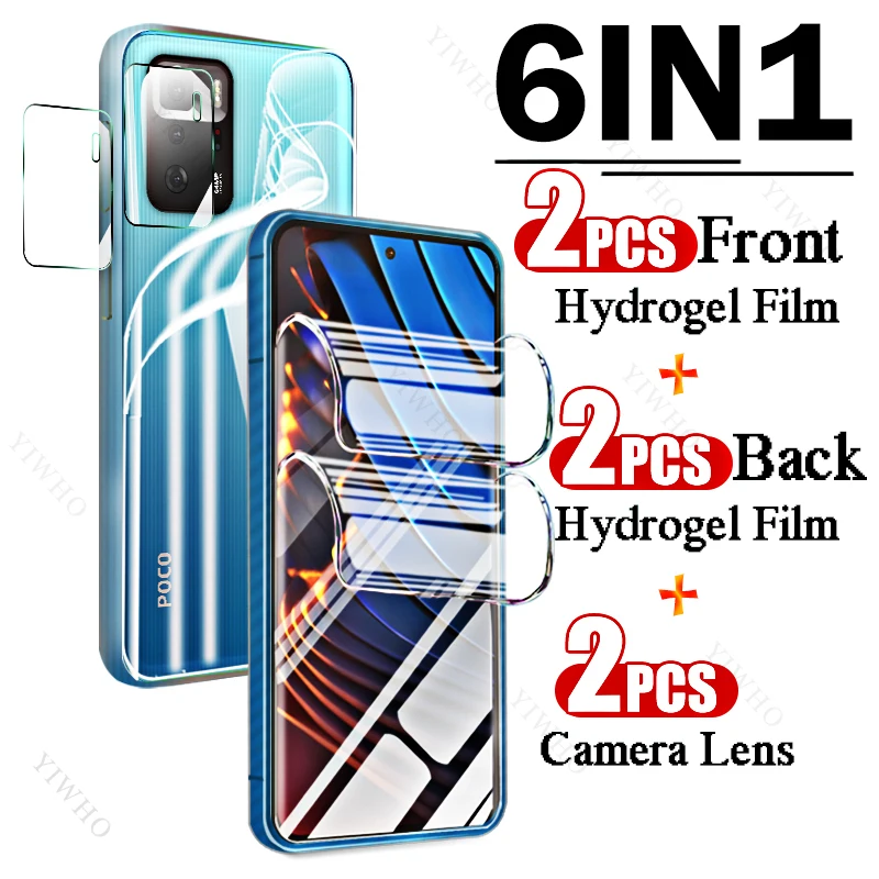 9in1 Full Covers Front Back Hydrogel Film for Xiaomi Poco X3 GT Fingerprint Screen Protectors for Xiaomi X 3 G T Camera Lens HD