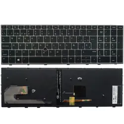 New Spanish Laptop keyboard For HP EliteBook 850 G5 G6 silver frame with Pointing stick keyboard