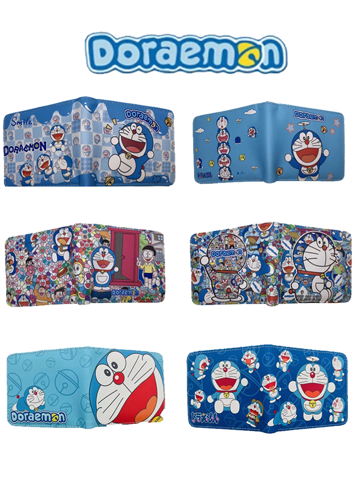 Nouveau porte-monnaie Doraemon pour étudiants masculins et féminins, portefeuille en cuir Pu de Style japonais de dessin animé mignon avec un niveau d'apparence élevé