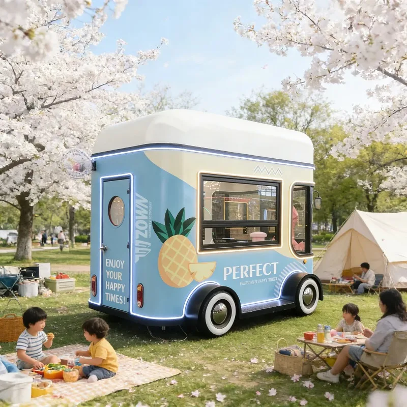 Portable Food Trailer Commercial Fast Food Cart Mobile Outdoor Catering Kiosk Street Food Unit