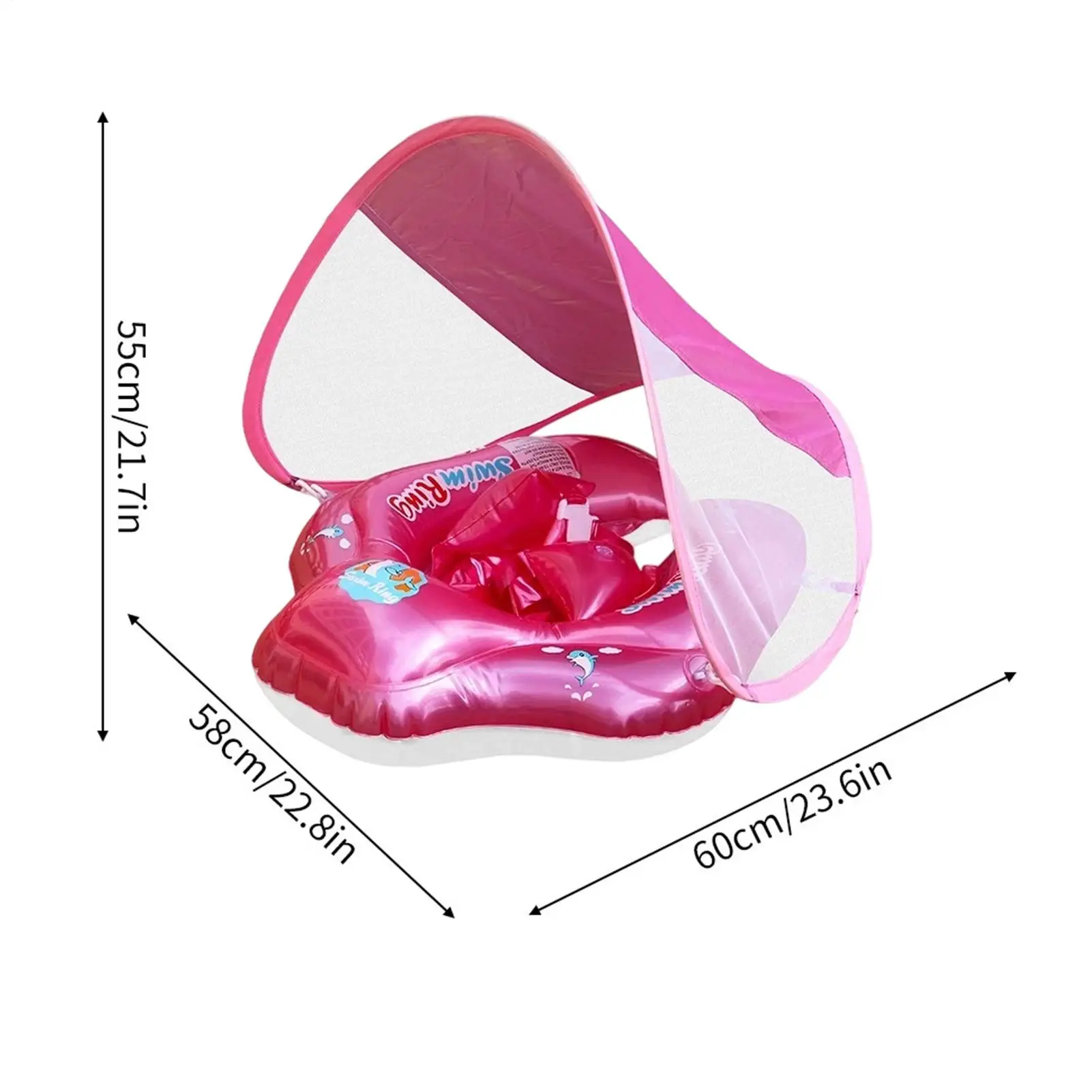 Baby Pool Float Adjustable Safety Seat Safety Seat Inflatable Toy Game Anti Slip For Toddler 3-36 Months Kids Water Beach Girl