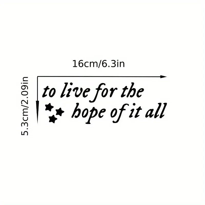 Fantasy-Inspired Hope Car Rear Decal - Embroidered-Look Matte Vinyl Sticker with 