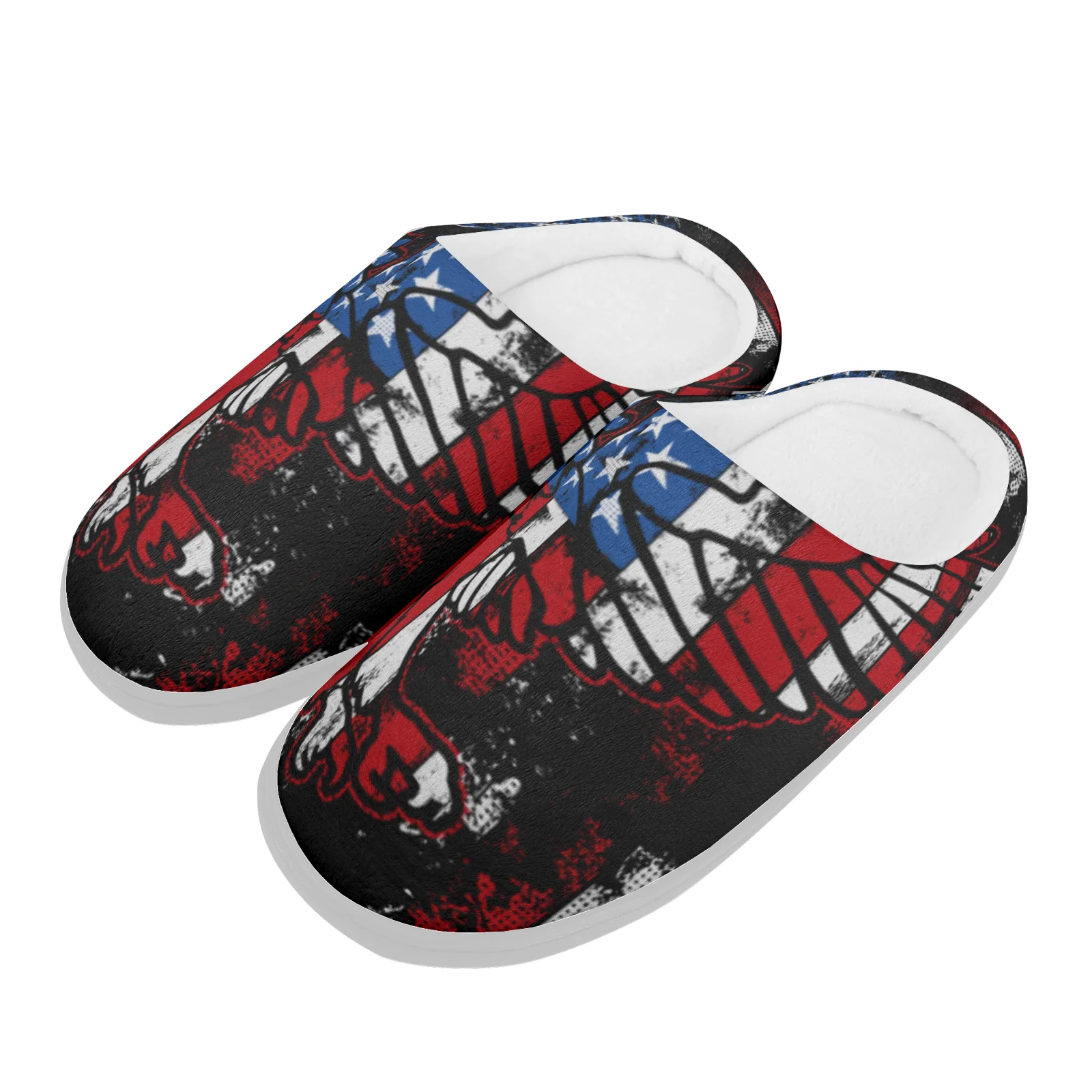 

American flag Home Cotton Slippers for High Quality Plush Casual Keep Warm Shoes Thermal Slipper