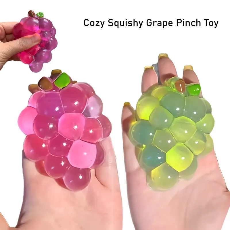 Squishy Frucht Trauben Zappelspielzeug Squeeze Stress Relief Handspielzeug Anti-Angst Obst Dehnbar Langsam steigendes Spielzeug Kreatives sensorisches Spielzeug