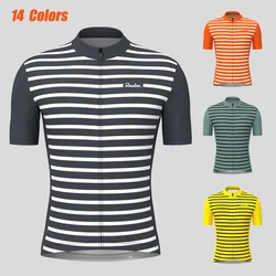 Raudax Stripe Summer Cycling Jersey Set Breathable Elastic Sleeve Bicycle Jersey Man Outdoor Sport Road Bike Cycling Clothing