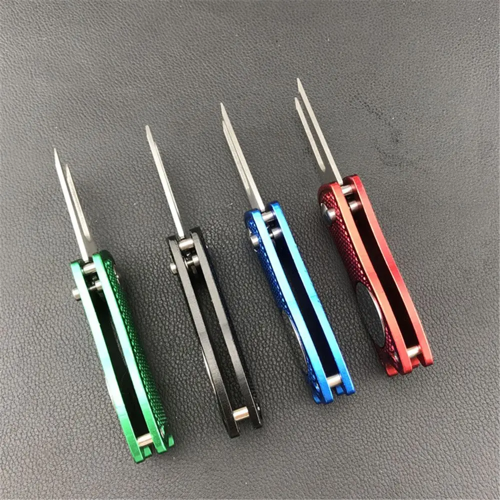 Stainless Steel Golf Divot Repair Switchblade Tool Pitch Groove Cleaner Magnetic Golf Pitchfork Putting Green Fork Golf Training