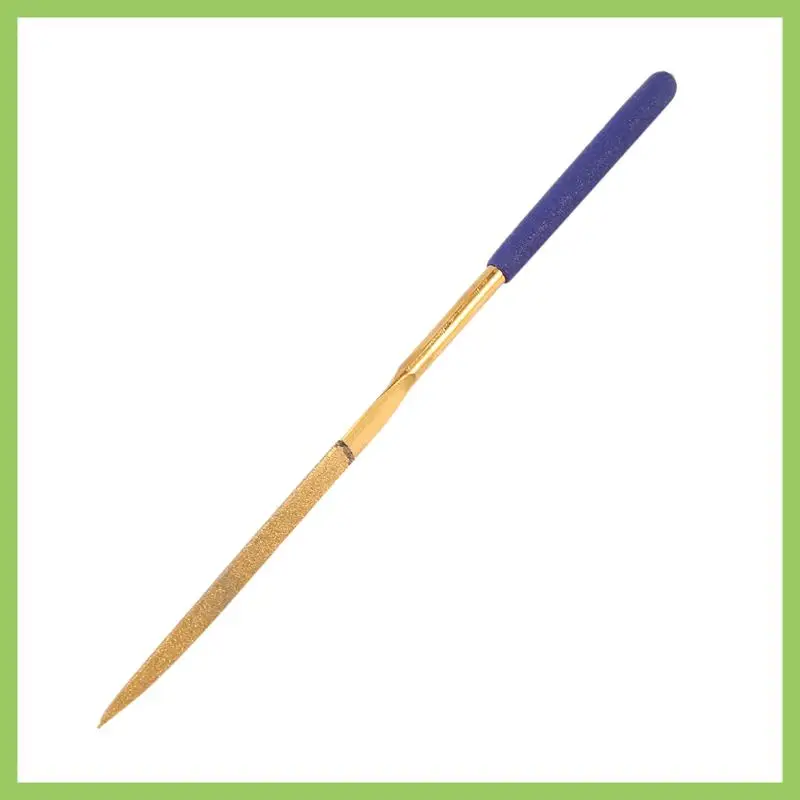 

ABJT-12Pcs Titanium Coated Diamond Files Set Soft Rubber Handles Variety Shapes Diamond Needle Files For Metal Glass Ceramics