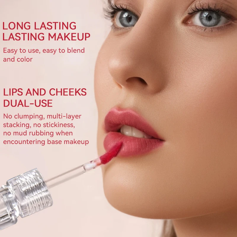 GICYMANTY Soft Matte Lipstick, Smooth Mousse Texture Long Lasting Non-Stick Velvet Finish Lip Gloss, Lips and Cheeks Dual-Use