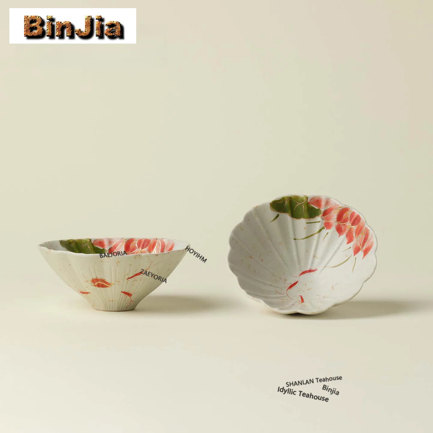 100ml Hand-painted Red Carp Lotus Teacup Elegant Tea Bowl Sample Tea Cup Tea-tasting Personal Cup Jianzhan Master Cups Tea Items