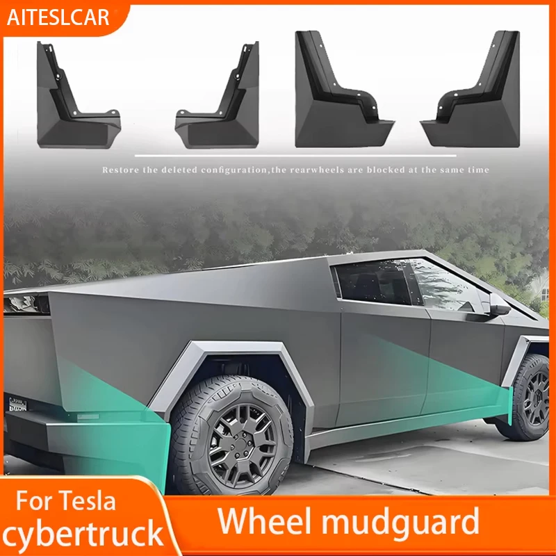

MudFlaps For Tesla Cybertruck 2023 2026 Pickup Mudguards Mud Flaps Splash Guards Front Rear Wheels Fender Car Accessories 4Pcs