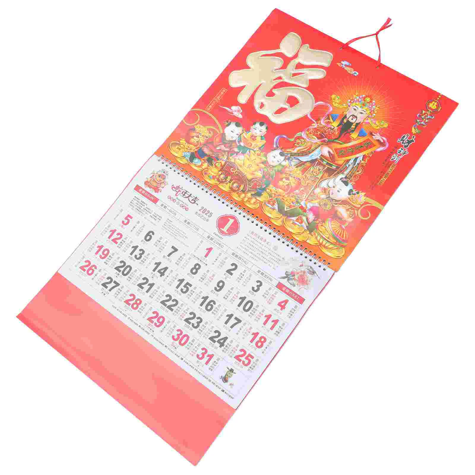 

Feng Shui Scroll Calendar 2025 Wall Hanging Chinese Style Decorative Pendant Office